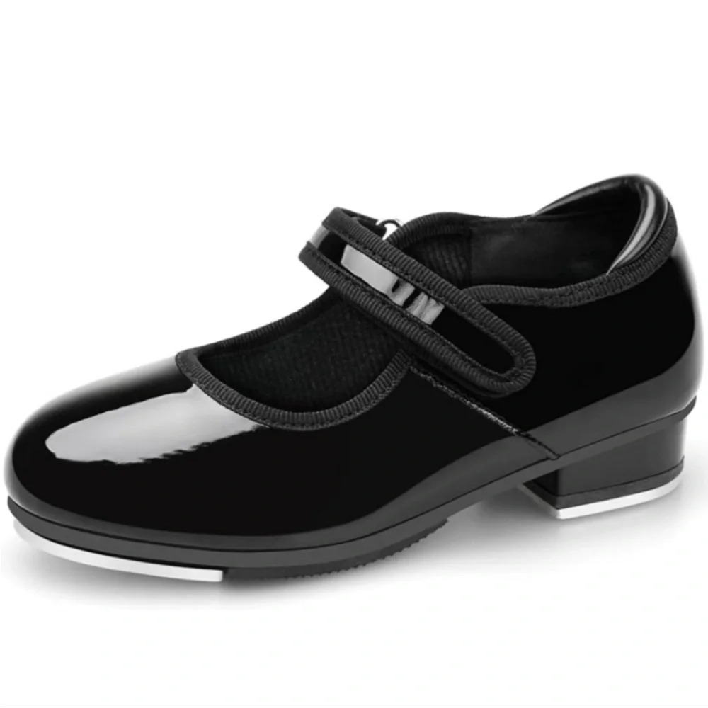 STELLE Kids Tap Dance Shoes Size 2MT toddler black Mary Jane NWOT